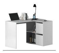 Bureau avec 2 niches et 2 portes coloris Blanc Artik en MDF - Dim: 74 x 120 x 77 cm