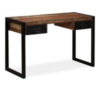 Vidaxl Bureau Avec 2 Tiroirs Bois De Récupération Massif 120x50x76 Cm