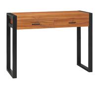 Bureau avec 2 Tiroirs Informatique Ordinateur Écriture Bois de Teck vidaXL