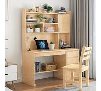 Bureau avec 3 tiroirs et Compartiment de Rangement, Table d'étude/Poste de Travail Moderne pour étudiant, Bureau en Bois, Bureau d'ordinateur pour Bureau à Domicile (47 Pouces)