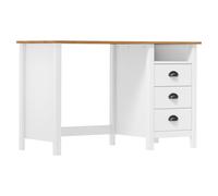 Vidaxl Bureau Hill Avec 3 Tiroirs 120x50x74 Cm Pin Solide