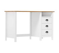 Bureau avec 3 Tiroirs Table Ordinateur Ecriture Maison Bois de Pin Massif vidaXL