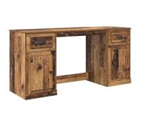 Bureau avec armoire - CLARENCE - 154,5x50x75 cm - Bois ancien - Bois d'ingénierie - 1 tiroir - 1 porte à charnières