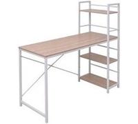 Bureau avec bibliothèque à 4 niveaux couleur chêne Chêne G
