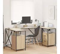 vidaXL Bureau Chêne noir 182 x 101 x 87,5 cm Bois composite