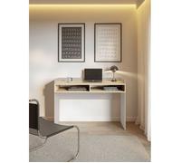 Bureau avec deux niches - TABISE - 120 cm - beige cachemire et aspect chêne