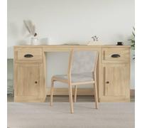 Bureau avec espace de rangement en chêne Sonoma pour bureau, salle d'étude | Espace de rangement pour livres et dossiers, surface résistante à l'humidité, support mural inclus, instructions de montage