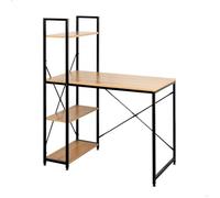 Bureau avec étagère - AKTIVE - Modèle moderne - 100 cm - Métal noir - Style industriel