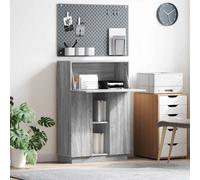 vidaXL Bureau d'écriture 71,5×31,5×106,5 cm Bois d'ingénierie – Moderne, compact, étagères – Blanc
