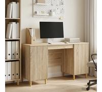 Bureau avec étagère avec stockage avec porte Bois d'ingénierie moderne vidaXL vi
