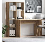 Bureau avec étagère avec stockage Bois d'ingénierie à Domicile de Table vidaXL v