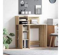 vidaXL Bureau avec étagère en vieux bois (bois d'ingénierie) 90 x 48 x 101,5 cm