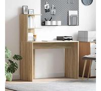 vidaXL Bureau d'écriture pour ordinateur avec étagère bois d'ingénierie gris béton