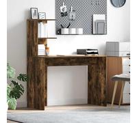 vidaXL Bureau d'écriture pour ordinateur avec étagère bois d'ingénierie gris béton