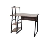 Bureau avec étagère MENDLER HWC-K68 certifié MVG 100x50cm métal MDF brun Brun G