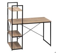 5five – Bureau Aliaj avec étagères – effet chêne naturel, métal et bois