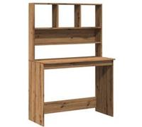 Bureau avec étagères chêne artisanal Bois d ingénierie Marron G