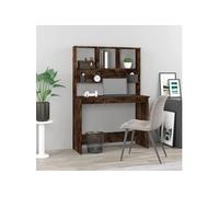 Bureau avec étagères Chêne fumé 102x45x148 cm Bois d'ingénierie