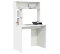 Bureau avec étagères - CLARENCE - Blanc - 91x50x149 cm - Bois d'ingénierie - 2 étagères - Usage intérieur - Durable