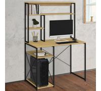IDMarket Bureau avec étagères de rangement DETROIT design industriel