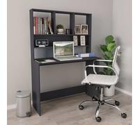 Bureau avec Etagères Gris Aggloméré Table d'Ordinateur Informatique vidaXL