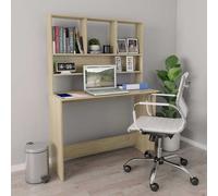 Bureau avec Etagères Gris Aggloméré Table d'Ordinateur Informatique vidaXL