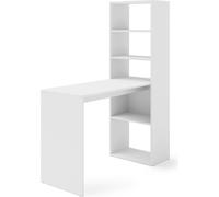 Bureau avec étagères HARMONY 120 cm BLANC MATTE- Étagères de bureau Bibliothèque - Table d'ordinateur Table de travail - Home Office
