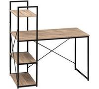 5five – Bureau Aliaj avec étagères – effet chêne naturel, métal et bois