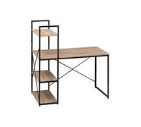5five – Bureau Aliaj avec étagères – effet chêne naturel, métal et bois