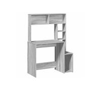 vidaXL Bureau d'étude Sonoma - bureau debout gris 100x45x140 cm avec rangement et étagères