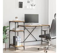 vidaXL Bureau Chêne artisanal 105x50x90 cm Bois d'ingénierie 3 étagères
