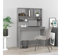 vidaXL Bureau avec étagères Sonoma gris 102x45x148cm Bois d'ingénierie, bureau d'ordinateur, bureau debout, bureau avec rangement, bureau d'étude