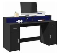 Bureau avec lumières LED noir 160x55x91 cm bois d ingénierie Noir G