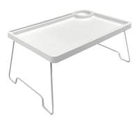 Bureau avec porte-gobelet, Lapdesk en plastique pliable portable, organisateur de bureau multifonctionnel pour la lecture de la lecture, table pliage d'ordinateur blanc table lit d'étude