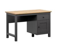 Bureau avec portes et tiroir coloris Gris graphite/Chêne artisan - Longueur 120 x Profondeur 60 x Hauteur 75 cm - -