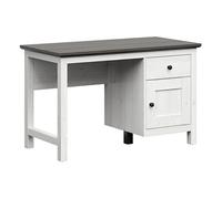 Bureau avec portes et tiroir coloris Gris Mélèze clair / Pin larico - Longueur 120 x Profondeur 60 x Hauteur 75 cm - -