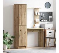 Bureau avec rangement - vidaXL - Chêne artisanal - 6 étagères - 2 portes