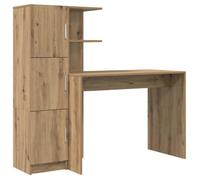 Vidaxl Bureau Avec Rangement En Bois D'ingénierie Chêne