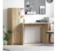 Bureau avec rangement - vidaXL - Chêne Sonoma - 102x50x124 cm - 6 étagères - 2 portes