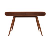 Bureau avec rangements 2 tiroirs bois foncé noyer l120 cm bjorg