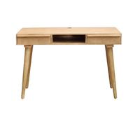 Bureau avec rangements 2 tiroirs bois manguier massif gravé l120 cm kaffir