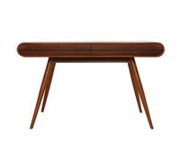 Bureau avec rangements 2 tiroirs vintage bois foncé noyer L120 cm BJORG