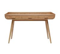 Bureau avec rangements 3 tiroirs scandinave bois clair L132 cm HALLEN