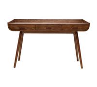 Bureau avec rangements 3 tiroirs vintage bois foncé noyer L132 cm HALLEN