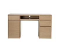 Bureau avec rangements finition bois clair chêne L140 cm JEREMIAH