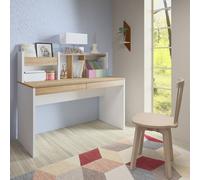 Bureau avec sur-meuble tacco blanc et bois TU