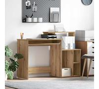 Bureau avec tiroir avec étagère avec stockage Bois d'ingénierie de vidaXL vidaXL