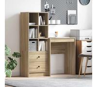 Bureau avec tiroir avec étagère avec stockage 2 pc de moderne Mobilier vidaXL vi