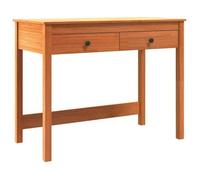 Bureau avec tiroir en pin massif - CLARENCE - 100x50x78 cm - Marron - Avec 2 étagères - Durable - Design moderne