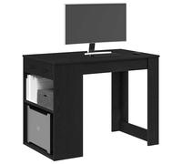 vidaXL Bureau avec tiroir et étagère chêne noir bois d'ingénierie 858687
